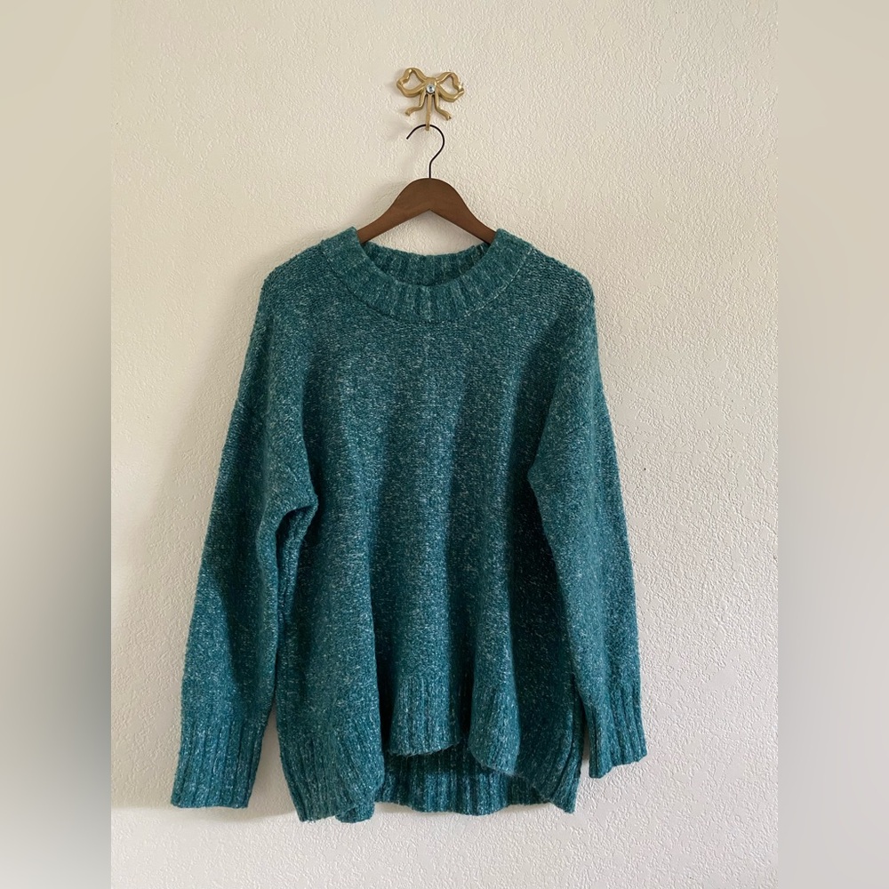 OLD NAVY Oversized Pullover High Neck Cotton Tunic Sweater Green Size Large